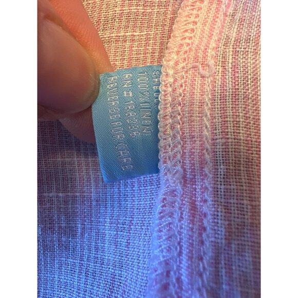 J. McLaughlin XS Pink Striped Pop Overn Womens Blouse - Picture 4 of 5